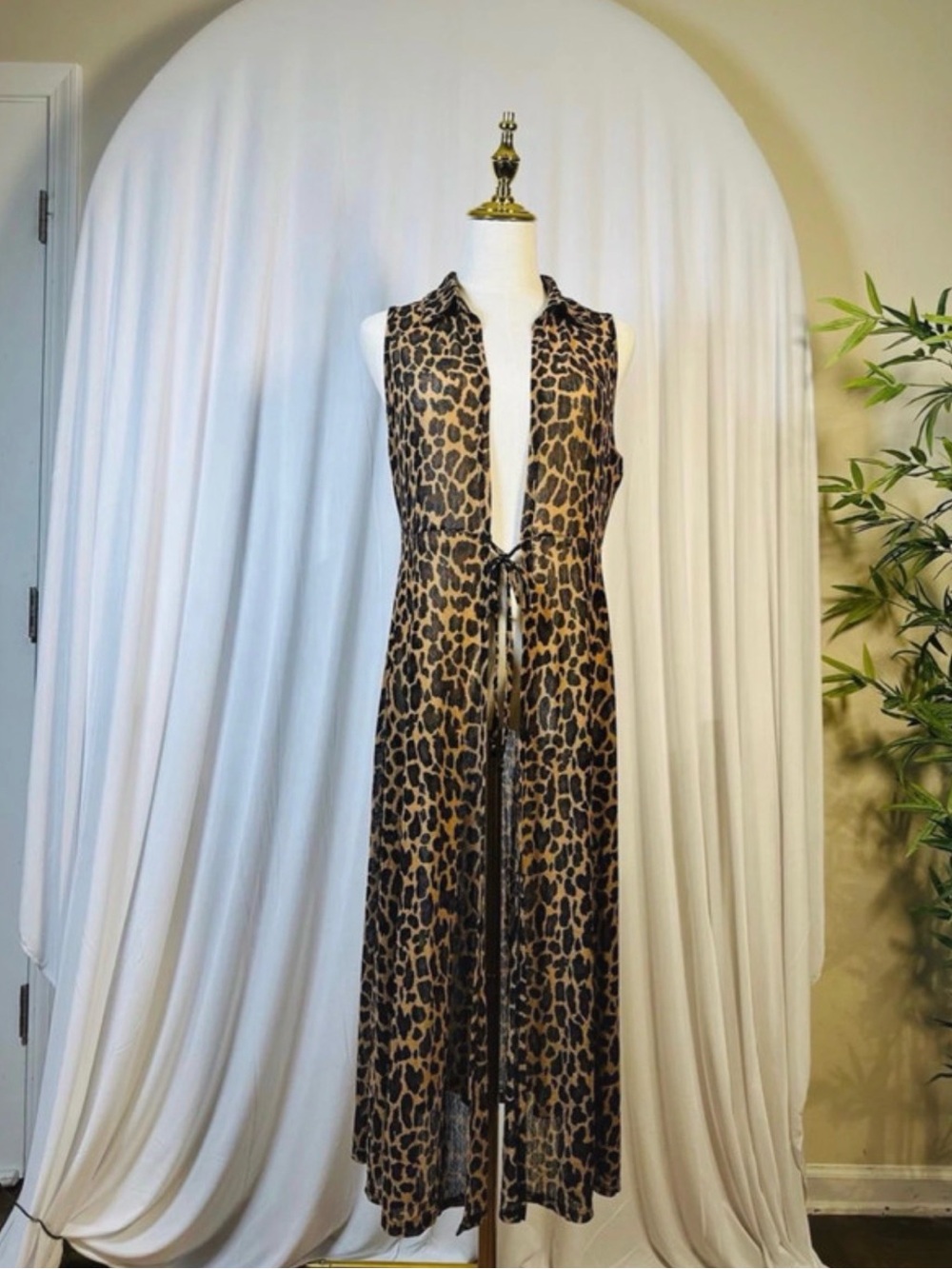 EMBER Leopard Print Lightweight Cardigan / Kimono – Size L